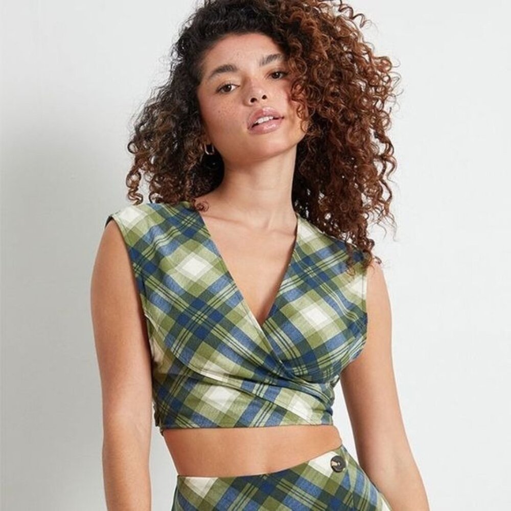 New‎ WEWOREWHAT Tie Back Wrap Top Size S